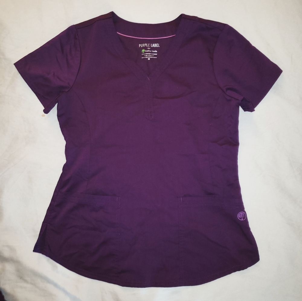 Healing Hands Scrub Set in Purple size Medium EUC - Picture 2 of 4